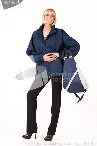 Image of Young Woman With Rucksack