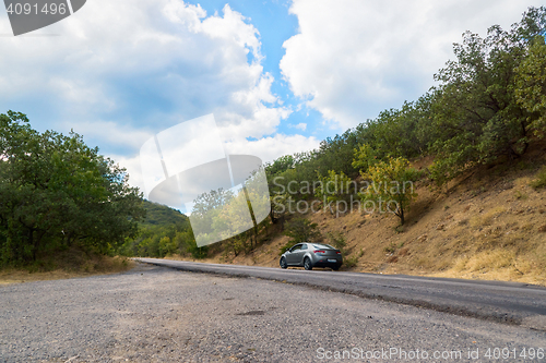 Image of Crimea mountain road in summer