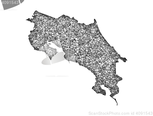 Image of Map of Costa Rica on poppy seeds