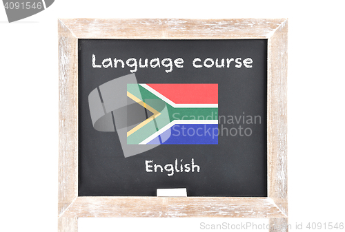 Image of Language course with flag on board