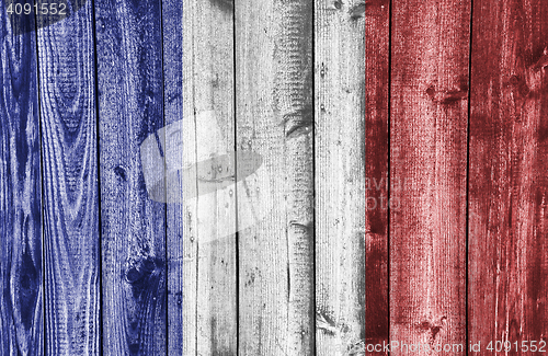 Image of Flag on weathered wood