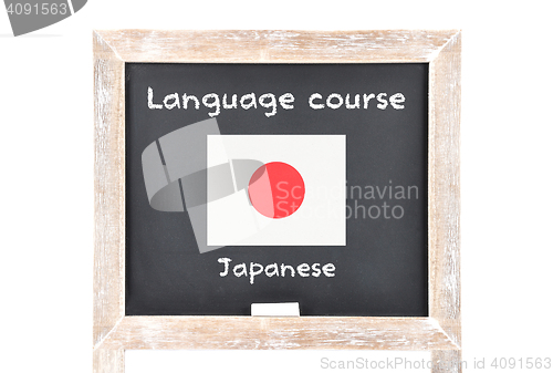 Image of Language course with flag on board