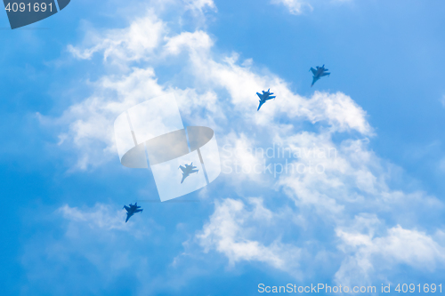 Image of Military aircrafts in the clouds