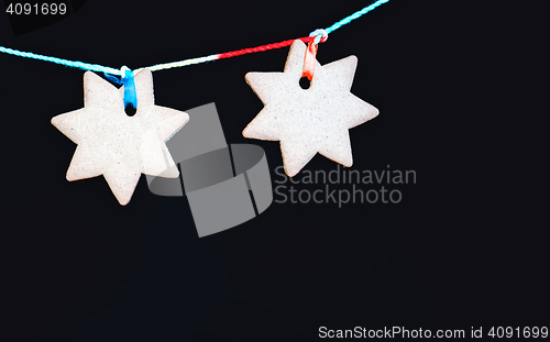 Image of Black Greeting Background With Gingerbread