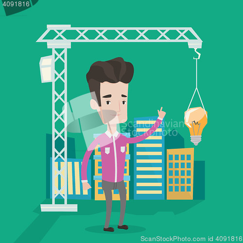 Image of Man having business idea vector illustration.