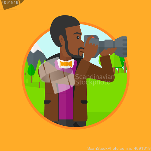 Image of Photographer taking photo vector illustration.