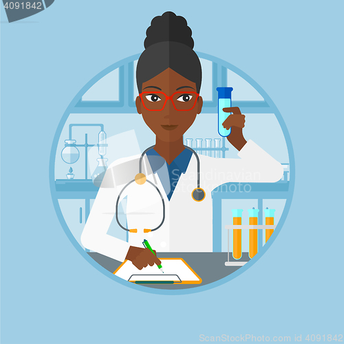 Image of Laboratory assistant working vector illustration.