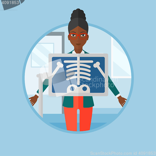 Image of Patient during x ray procedure vector illustration