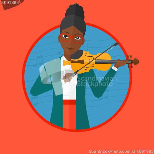 Image of Woman playing violin vector illustration.