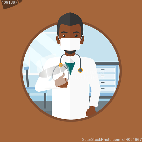 Image of Doctor giving thumbs up vector illustration.