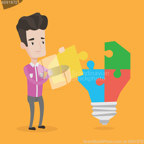 Image of Man having business idea vector illustration.