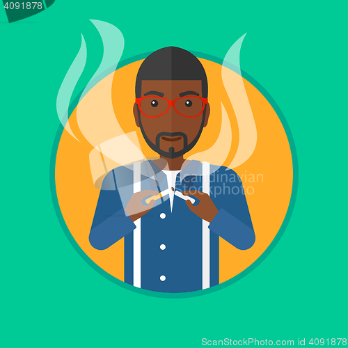 Image of Young man quitting smoking vector illustration.