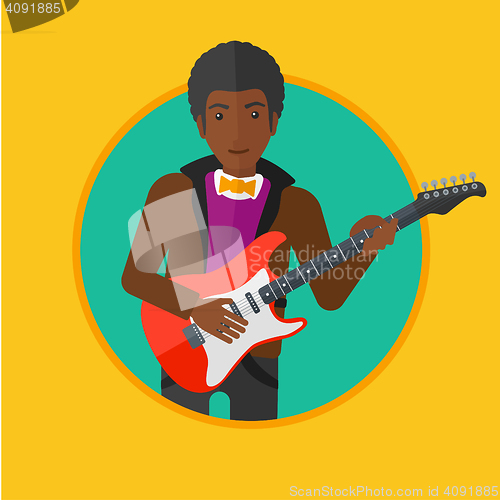 Image of Musician playing electric guitar.