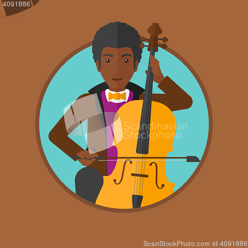 Image of Man playing cello vector illustration.