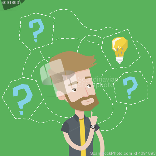 Image of Man having business idea vector illustration.