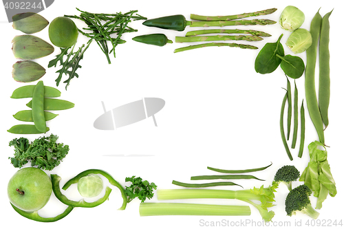 Image of Green Food Abstract Border