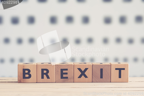 Image of Brexit sign made of wood