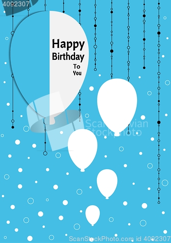 Image of birthday poster with splitted balloons
