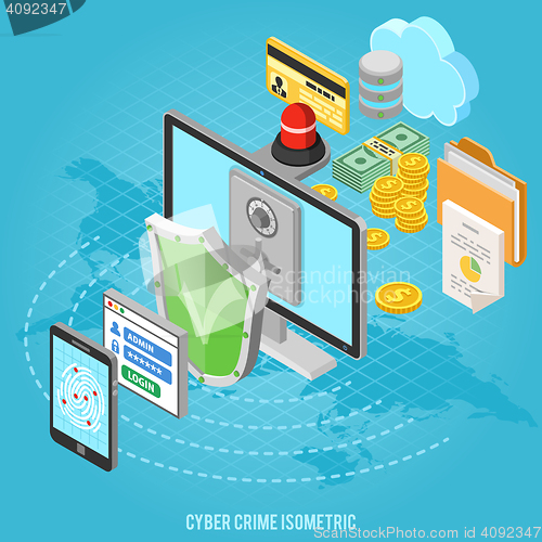 Image of Cyber crime isometric concept