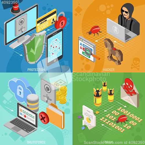 Image of Internet Security Isometric square Banners