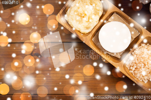 Image of soap, himalayan salt and body scrub