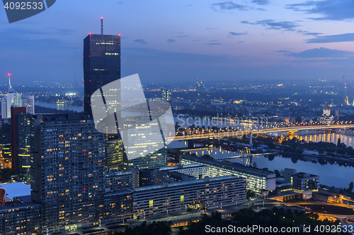 Image of Vienna cityscape night scene