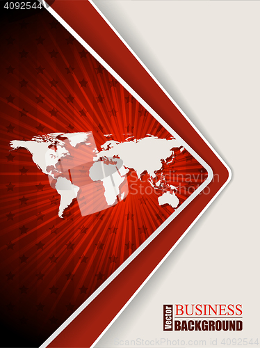 Image of Abstract red brochure with stars and world map
