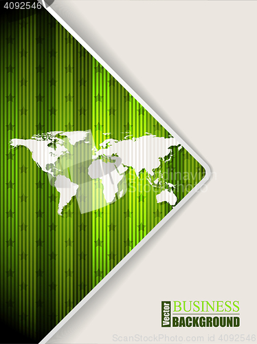 Image of Abstract green brochure with world map