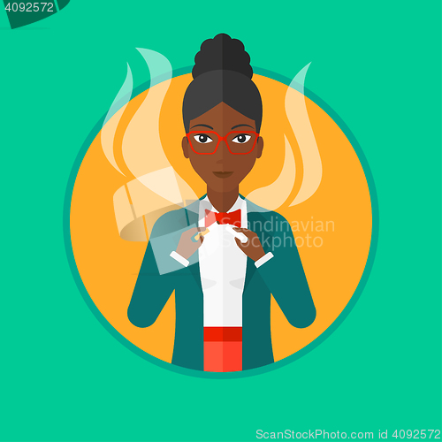 Image of Young woman quitting smoking vector illustration.