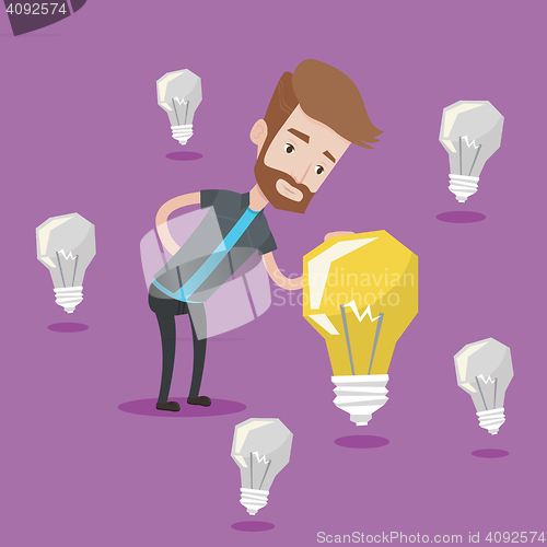 Image of Man having business idea vector illustration.