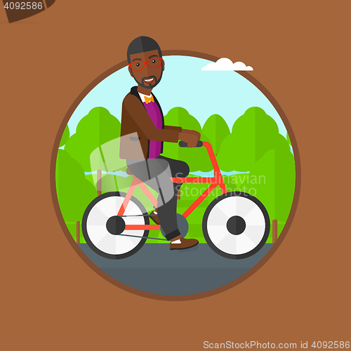 Image of Man riding bicycle vector illustration.