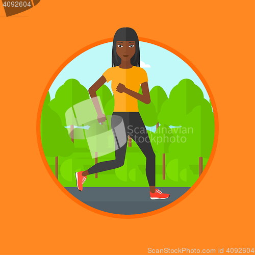 Image of Young woman running vector illustration.