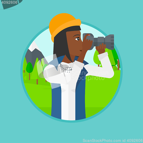 Image of Photographer taking photo vector illustration.