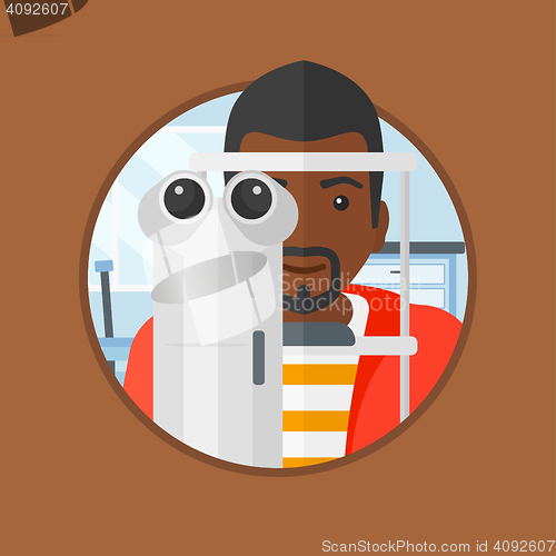 Image of Patient during eye examination vector illustration