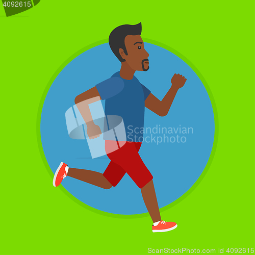 Image of Young man running vector illustration.