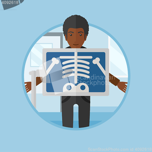 Image of Patient during x ray procedure vector illustration