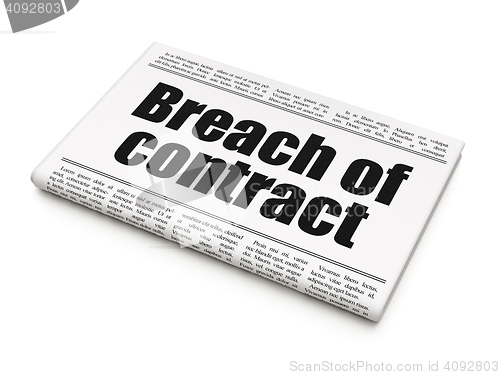 Image of Law concept: newspaper headline Breach Of Contract
