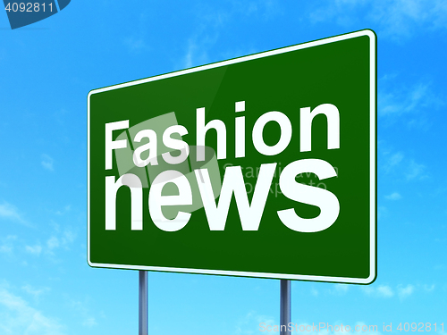 Image of News concept: Fashion News on road sign background