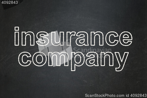 Image of Insurance concept: Insurance Company on chalkboard background