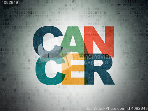 Image of Medicine concept: Cancer on Digital Data Paper background