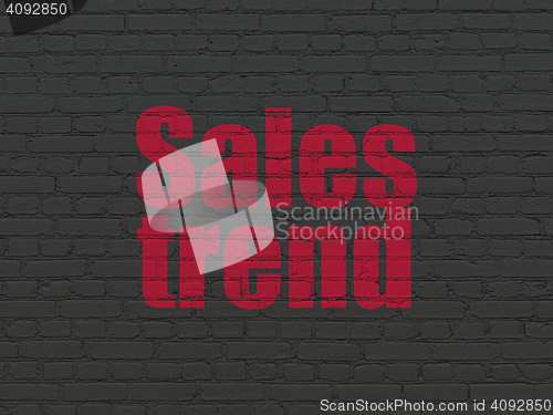 Image of Marketing concept: Sales Trend on wall background