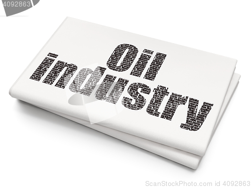Image of Industry concept: Oil Industry on Blank Newspaper background