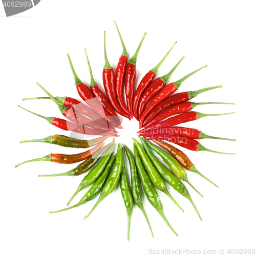 Image of Arrangement of Chili Peppers