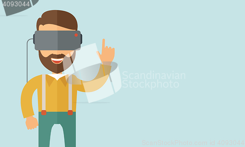 Image of Man with virtual reality headset