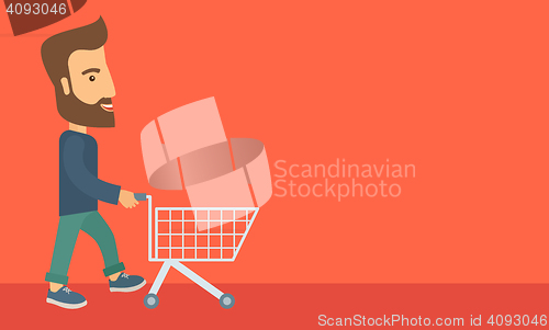 Image of Man with empty cart.