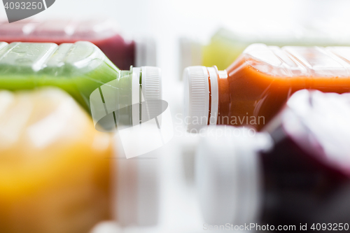 Image of bottles with different fruit or vegetable juices