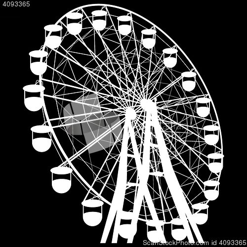 Image of Silhouette atraktsion colorful ferris wheel. illustration