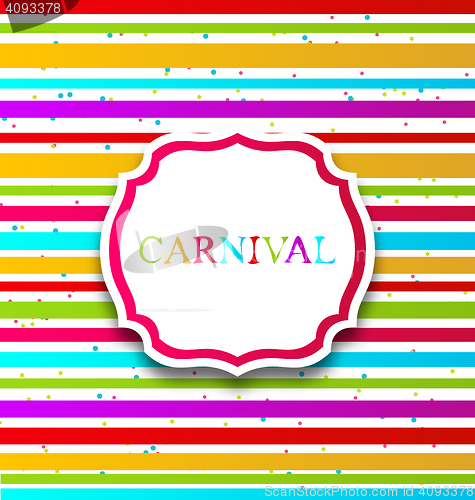 Image of Colorful card with advertising header for carnival