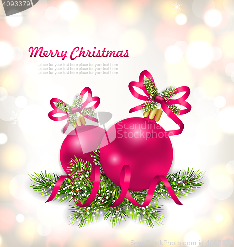 Image of Merry Christmas Celebration Card with Glass Ball