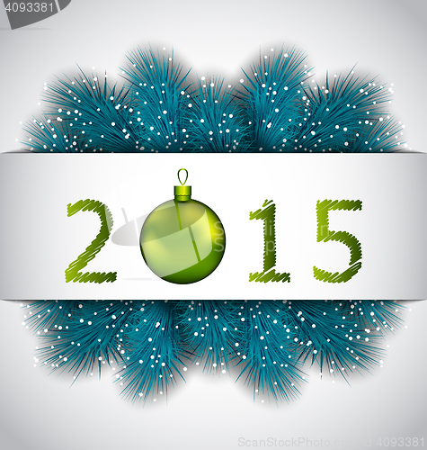 Image of Happy New Year background with fir twigs